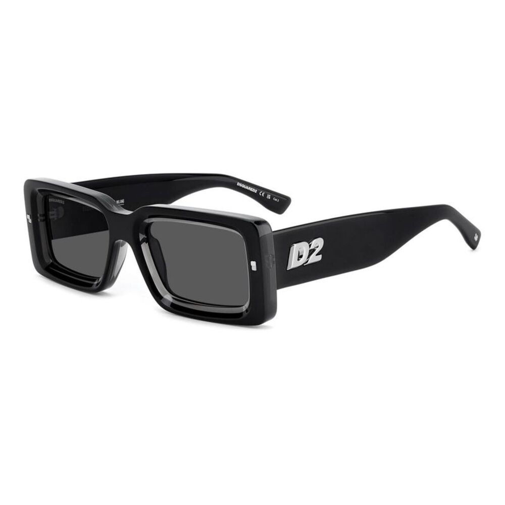 DSquared2 Mens Rectangular Sunglasses / Black/Gray